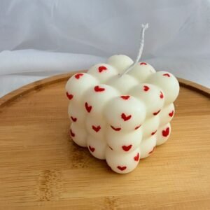 Vela corazones y burbujas